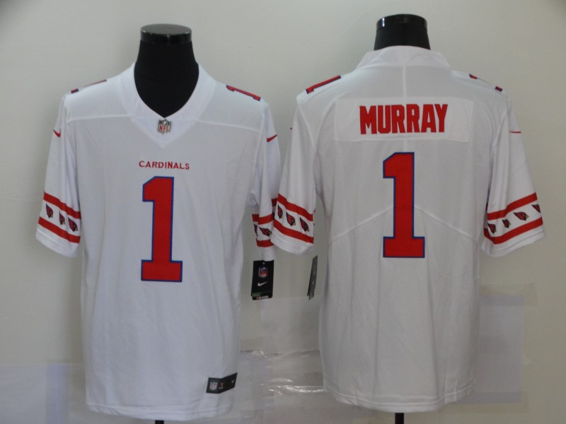 Men's Arizona Cardinals #1 Kyler Murray 2020 White Team Logo Limited Stitched Jersey